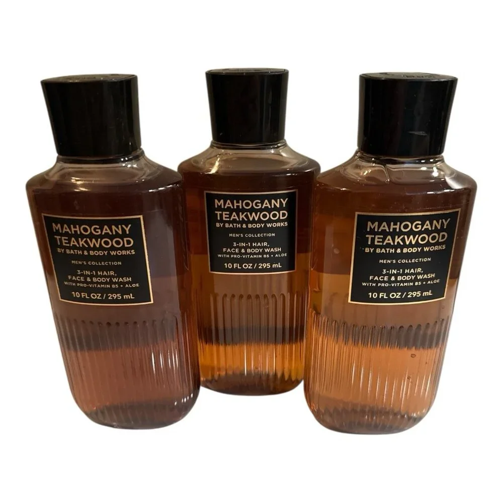 NEW LOT of 3 Bath & Body Works 10 oz NOIR 3-IN-1 Hair, Face & Body Wash‎